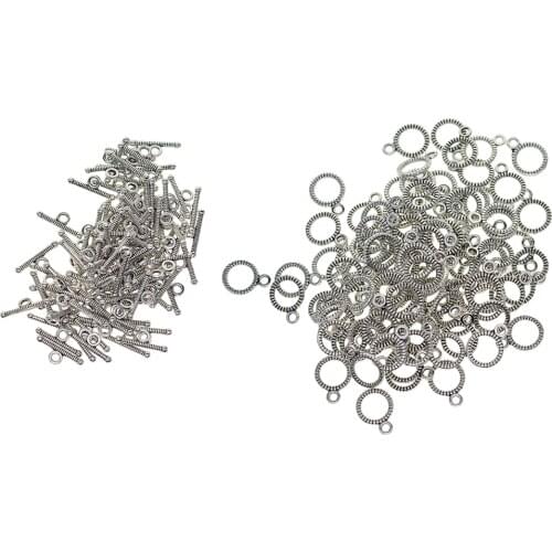 100 Sets Crafts Toggle Clasp, T-Bar Closure Metal for Jewelry Making