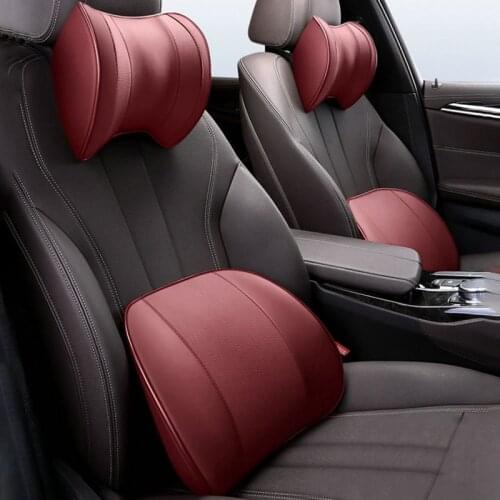 2Packs Car Pillow & Back Support Cushion with Adjustable Strap Neck Pillow Back Cushion Memory Cotton