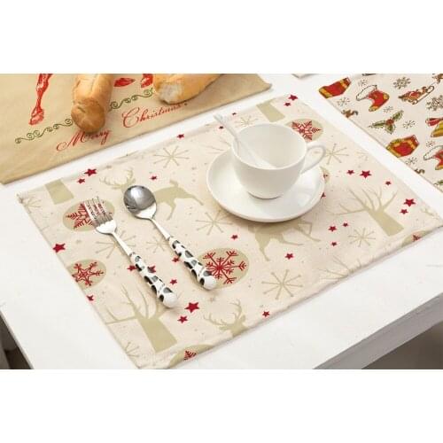 4pcs 42x32cm Snowflake Table Mat Christmas Decorations For Home Placemat Table Napkin Christmas Tableware New Year 2019