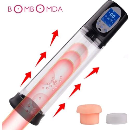 Electric Automatic Penis Pump Vibrator For Men Penis Enlargement Dicks Extender USB Charging Adult Sex Toy For Men Masturbators