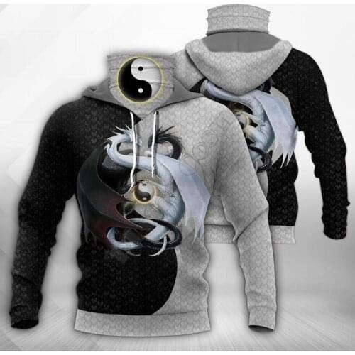 Dragon Tattoo 3D Printed Hoodies Harajuku Fashion Sweatshirt Women Men Casual Pullover Hoodie Mask Warm USA Size Drop Shipping