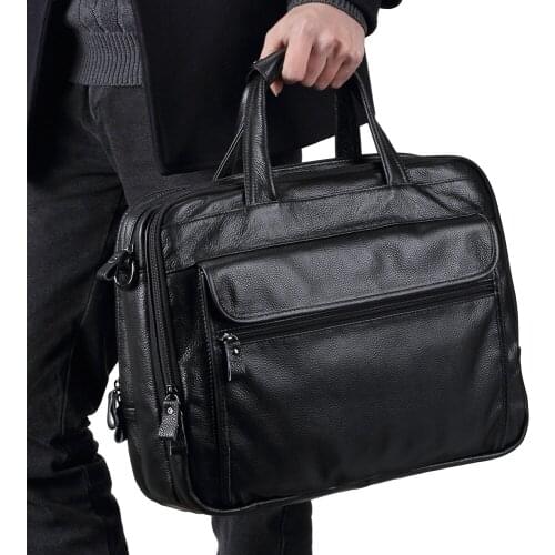 JOYIR Genuine Leather Mens Briefcase Bag for Laptop 15 6" Business Shoulder Bag Messenger Bag Briefcase for Documents Handbag