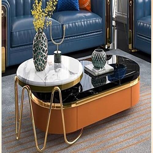 Round postmodern minimalist Nordic light luxury coffee table TV cabinet combination home living room designer new net red