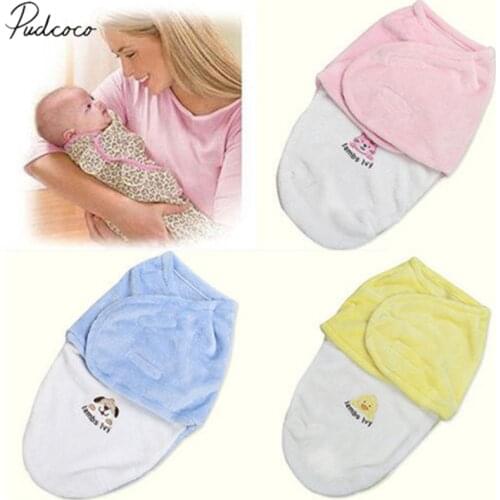 2018 Brand New Newborn Kids Baby Warm Cotton Swaddling Blanket Sleeping Bags Swaddles Warp Cotton Warm Cartoon Sleeping Bags