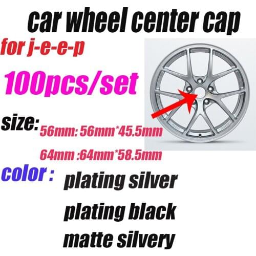 Wholesale Price 100PCS Car Logo Emblem Wheel Center Cap Covers Wheel Rim cap Emblem 56mm 64mm For jeep Cherokee Liberty Rubicon