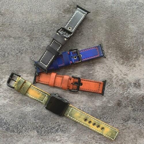 Retro Luxury Real Leather Band For Apple Watch 38mm 40mm 42mm 44mm Bracelet Belt For Apple iWatch Strap Series 2 3 4 5 Watchband