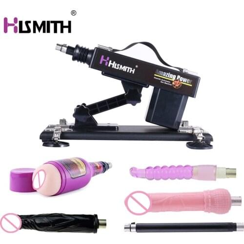 HISMITH Sex Machine Erotic Female Masturbation Thrusting Sex Machine Gun Vagina Masturbator Cup for Men with 5 Attachments