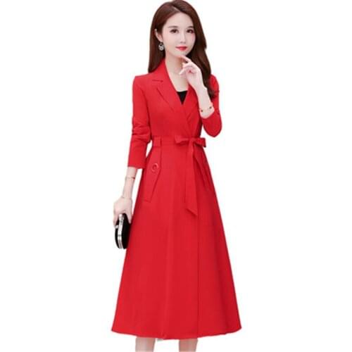 2020 Autumn Ladies Trench Coats Elegant New Arrival Womens Windbreaker thin Long Coat With Belt Streetwear Female Overcoat N370