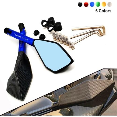 Universial Motorcycle Rearview Mirrors Handle Bar End Side Blue Retrovisor For Suzuki GSF1200 GSF1250 GSF650 BANDIT VZ800 vz 800