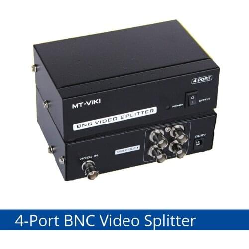 4 ports BNC video splitter 1 in 4 out security surveillance camera HD analog video splitter with power MT-104BC