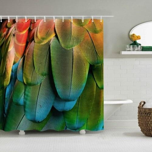 Bathroom Shower Curtain Polyester Bath Curtains Multi-Sizes 3D Dream Feather Pattern Printed Bathroom Accessories Cortina