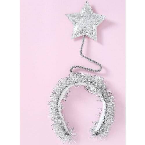 12pcs Women Girls Fluffy Star Headband Headwear Hair Accessories Christmas Headband Wedding Party Holiday Hair Band