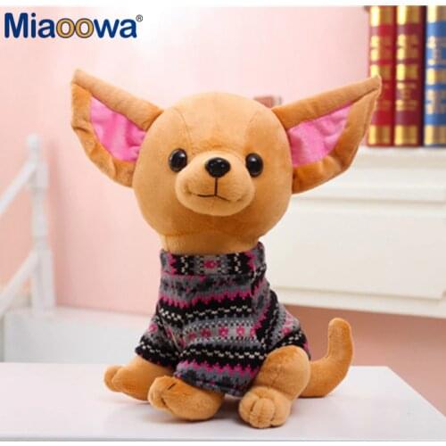 1pc 25cm Chihuahua Plush Toy Kids Toy Stuffed Creative Animal Cute Doll Simulation Birthday Gift for Girls & Kids