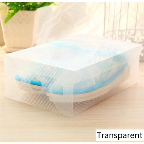 12Pcs Transparent Plastic Flip Shoebox For Men And Women Shoes Organizer Shoes Storage Boxes Foldable Shoes Case Shoes Container
