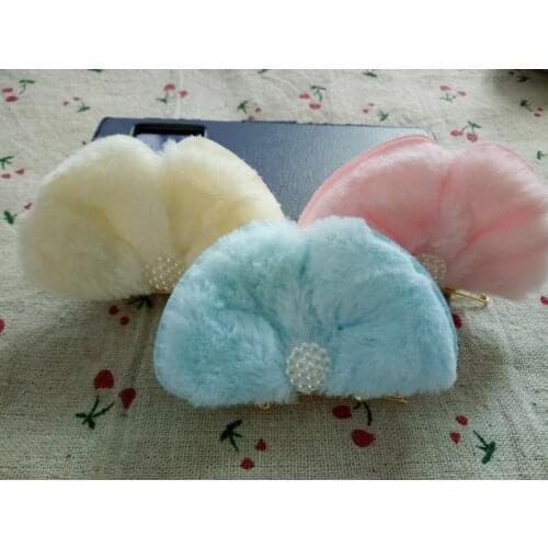 2016 Dog hair clip pet Pearl Rabbit hair bows with clips pet dog grooming accesories products 12pcs