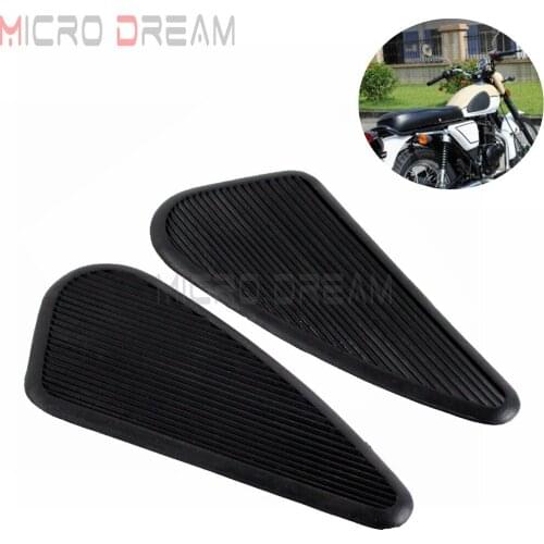 2 Pcs Black Universal Cafe Racer Tank Traction Pads Vintage Gas Tank Knee Grip Protector Stickers for Harley Motorcycle