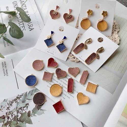 30pcs/lot color pu/leater core geometry rounds/hearts/square/rectangle shape alloy floating locket charms diy jewely accessory