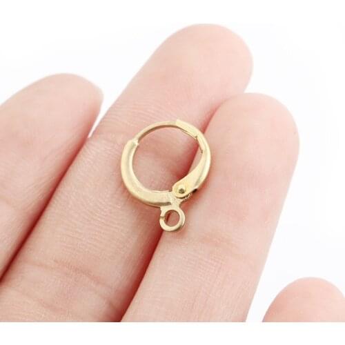 40pcs Raw Brass Earwire Earrings Fitting Open Looped French Earring Hook For Diy Women Earring Jewelry Making Accessories