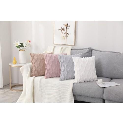 45x45CM Stripe Velvet Pillow Case Rural Style Home Decor Cushion Cover Suede Car Pillow Case Customizable