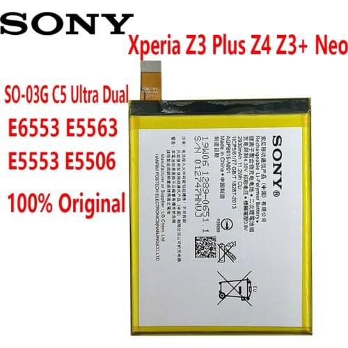 Sony 100% Original AGPB015-A001 2930mAh battery For Sony Xperia Z3 Plus Z4 Z3+ Neo SO-03G C5 Ultra Dual E6553 E5563 E5553 E5506