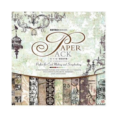 12 inch retro luxurious Scrapbook Paper origami paper 27sheets/pack DIY Gift Wrapping cardstock making background Deco Craft