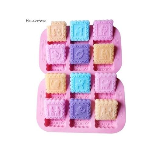 Twelve Constellation Silicone Mold Plaster Doll Silicone Mold Handmade Soap Mold Mooncake Mold Fondant Cake Mold Pastry Tools