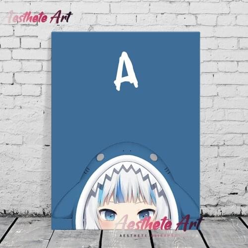 Gawr Gura Hololive Anime Home Decor Canvas Painting Wall Pictures Living Room Decoration Art Manga Posters Prints