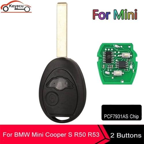 KEYECU 2 Buttons 315MHz 433Mhz Remote Car Key for BMW Mini Cooper R50 R53 S 2001 2002 2003 2004 2005 PCF7931AS Chip