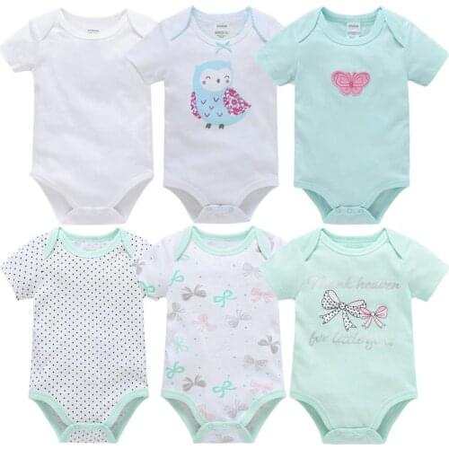 Toddler Baby Girls Bodysuits Bebe Fille Unisex One Piece 6PCS Infant Baby Boys Onesies 0-12M Newborn 100%Cotton Roupas de bebe