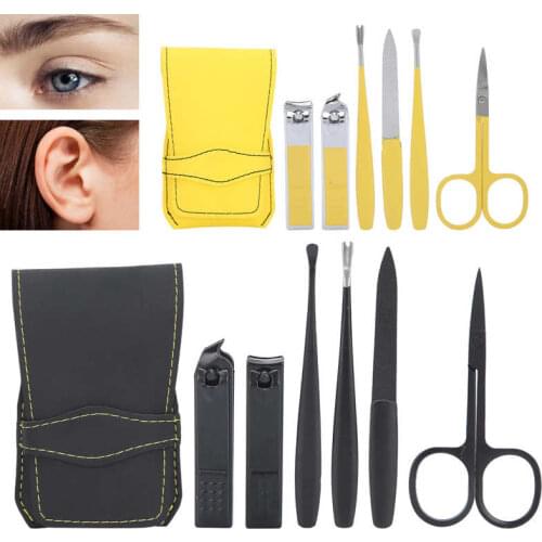 Nail Clippers Ear Spoon Eyebrow Scissors Set Stainless Steel Manicure Pedicure Tools Kit