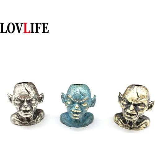 Brass Mutant Man Knife Bead Pendants Desktop Small Ornament Punk EDC Paracord Hangings Car Key Chains DIY Outdoor Accessories