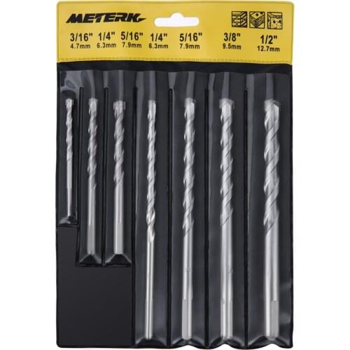 Meterk MK23 7PCS Cement Masonry Drill Bit Set with Sandblasting Surface Treatment