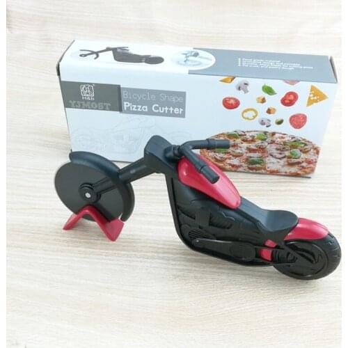 Motorcycle Pizza Cutter Wheel Stainless Steel Plastic Motorbike Roller Pizza Chopper Slicer JA55