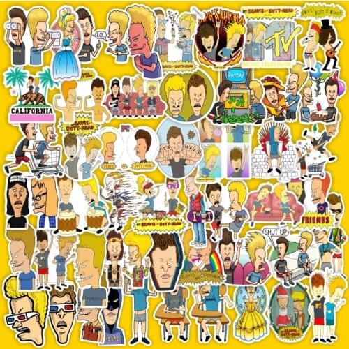 50pcs Beavis and Butt-head Do America Cartoon Stickers to DIY Laptop Phone Fridge Kettle Bike Car Decal