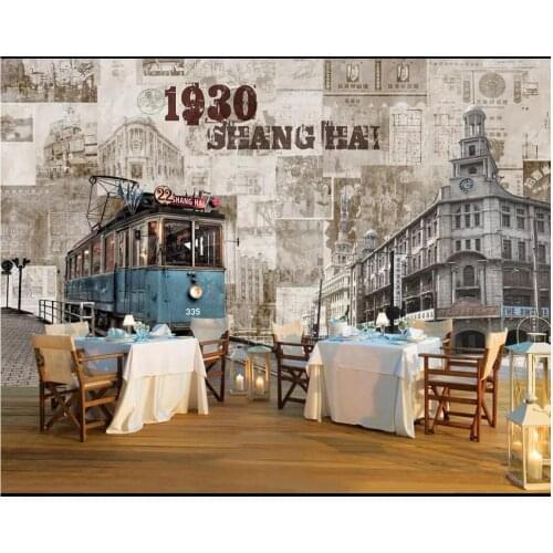 Custom photo mural 3d wallpaper Old Shanghai building nostalgic vintage background wall 3d wall mural wallpaper for walls 3 d