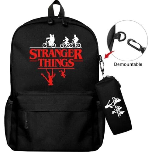 Stranger Things Nylon Backpack High Quality Casual Student Travel Schoolbag Boys Girls Bookbag Laptop Bag Zip Knapsack