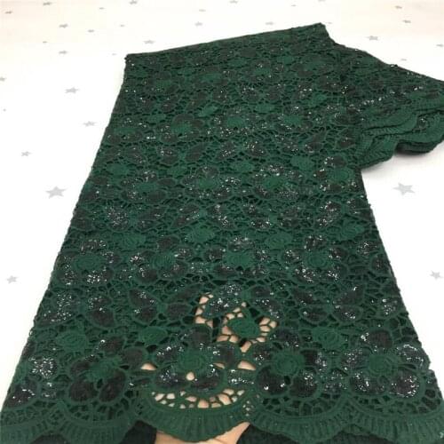 2021 Newest green French Tulle Lace Fabric Sequins 3D Emroiderey African Mesh Lace Fabric High Quality Sequins Lace For Wedding