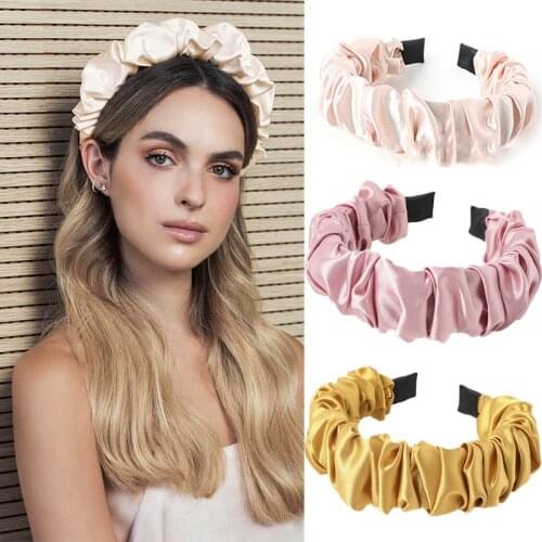 Soild Satin Headband for Women Satin Ladies Headbands Girl Hair Bands Solid Ribbon Hairbands Hair Accessories