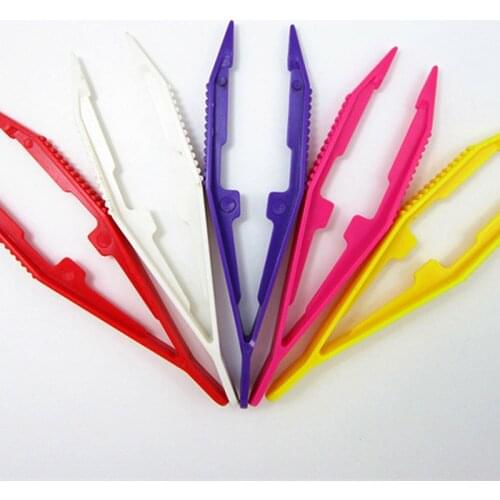 5pcs/lot Plastic Beads Tweezer for Model Building Kits Puzzle Bead Children Kids Plastic Clamp Clips Tool Educational DIY Toys