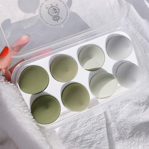 8pcs PP Plastic Box Multi-function Hydrophilic Funny Egg Shape Makeup Sponge Foundation Beauty Makeup Egg