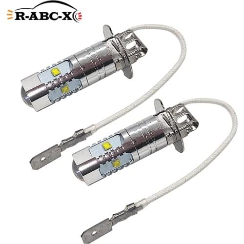 RUIANDSION 2Pcs C'REE 800Lm H3 With Strobe DC 10V-30V 12V 24V 6000K Car Fog Light 3000K Amber Flash Auto Headlight Dual Function