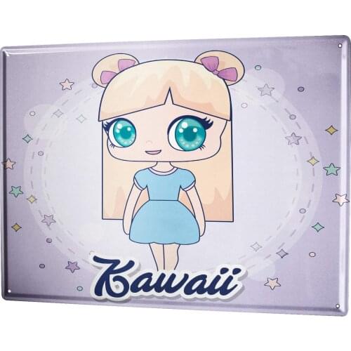SINCE 2004 tin Sign Cartoon Fun Kawaii Cute Girl