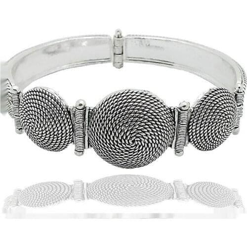 Silver Handmades Filigree Handcuffs Bracelet