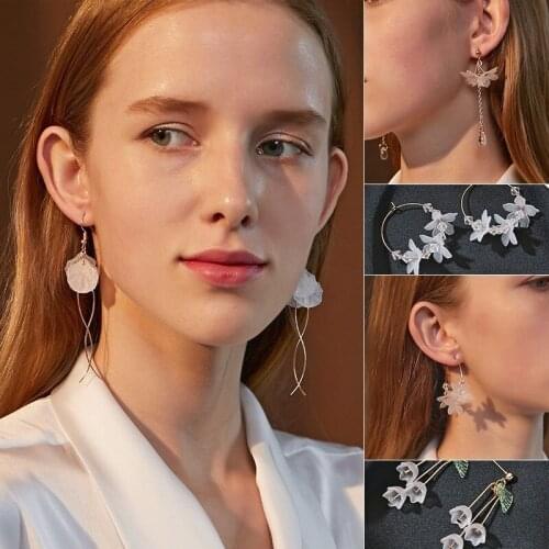 New Style Retro Tassel Flower Bohemian Earrings Fashion Long Dangling Earrings Crystal Women Wedding Party Accessories