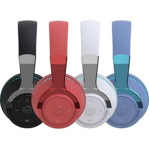 Tourya Wireless Bluetooth 5.1 Headphones 24H Play Time Colorful LED Lights Headset Foldable Over Ear Headphone Stereo for phone