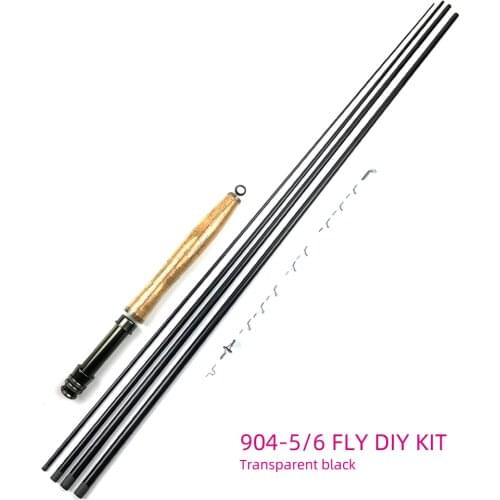 NooNRoo IM6 Carbon fly fishing rod #5/6 at 2.7m fly fishing rod 4 sections in the trout fish Bulk assembly kit