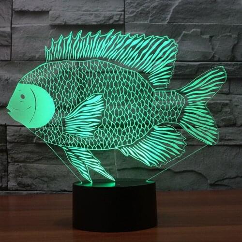 Paper cut Fish Decoration Usb Led 3D Lamp Touch remote sharks Led Night Light Childrens room decoration 3D night light