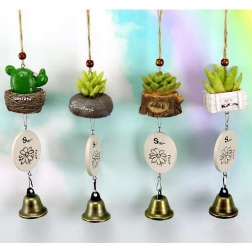Wind Chimes Hanging Door Bell Outdoor Indoor succulent plants Ornaments Home Car Hanging Decor Birthday Gift Crafts