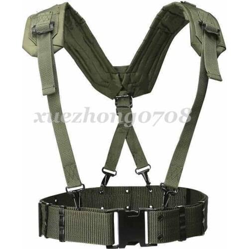 MILITARY US TACTICAL COMBAT Y-TYPE S BELT LOAD BEARING SUSPENDERS OLIVE OD
