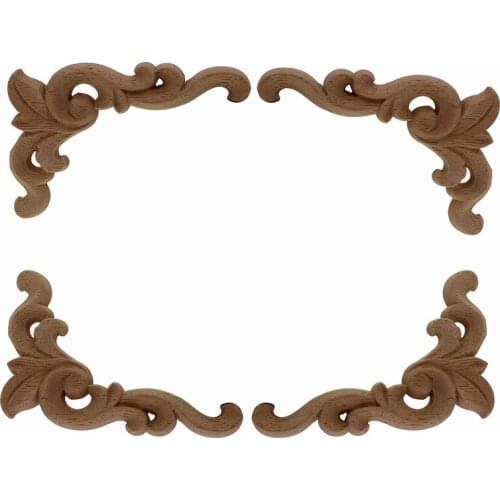 VZLX Rubber Wood Carved Applique Retro Furniture Craft Decor Figurine Vintage Home Wedding Garden Decoration Accessories